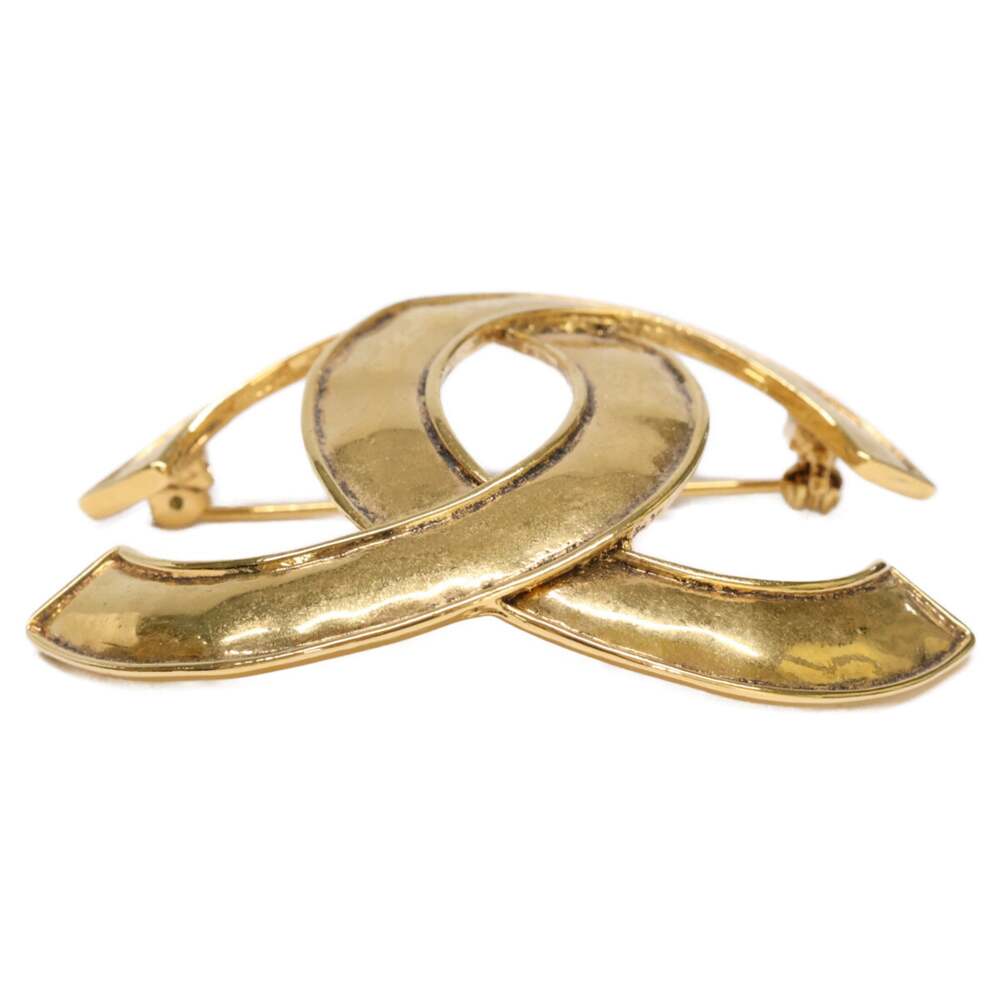 Chanel Cc Logo Brooch Gold-Tone Metal #243973C98B - Picture 5 of 8